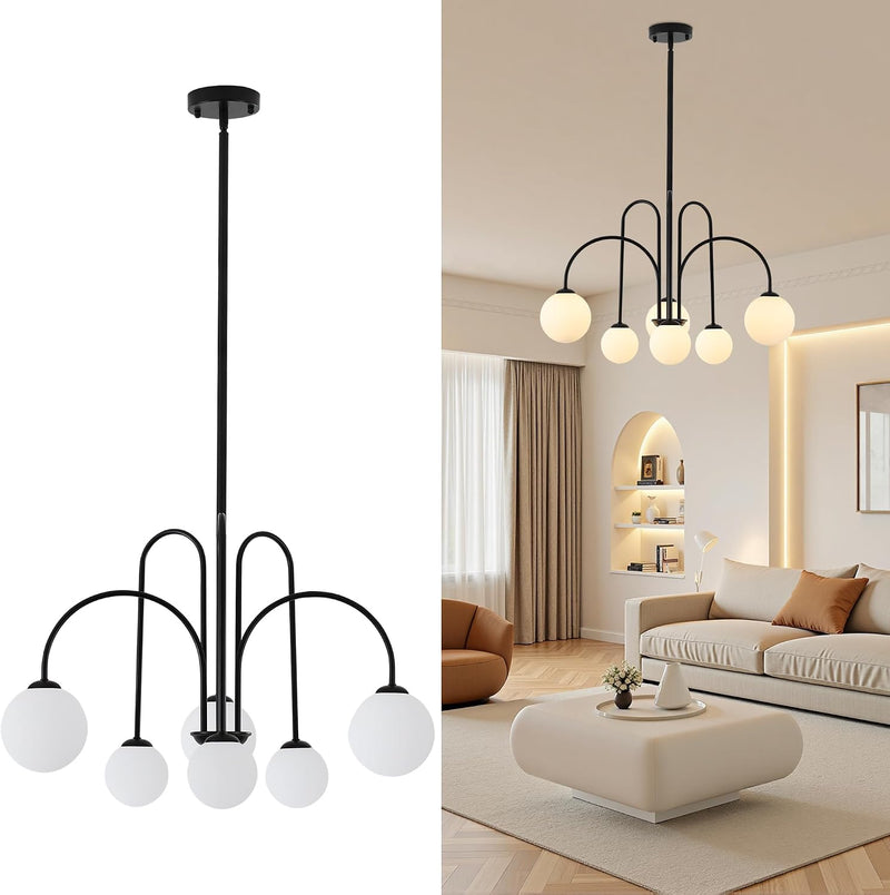 Modern Chandelier Ceiling Lights Living Room 6 Pendant