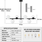 Modern Chandelier Ceiling Lights Living Room 6 Pendant
