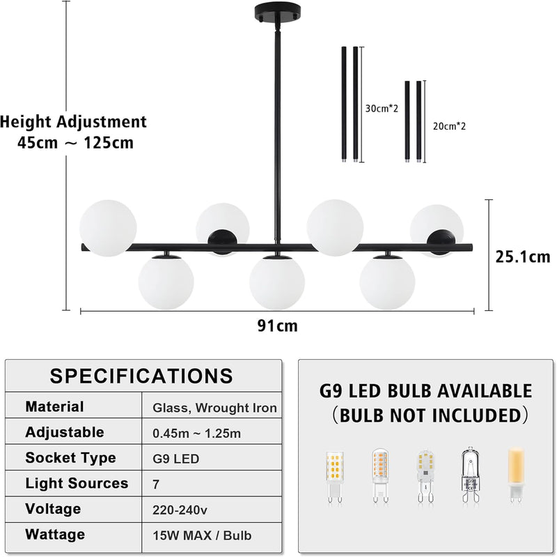 Modern Chandelier Ceiling Lights Living Room 6 Pendant