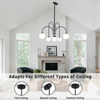 Modern Chandelier Ceiling Lights Living Room 6 Pendant
