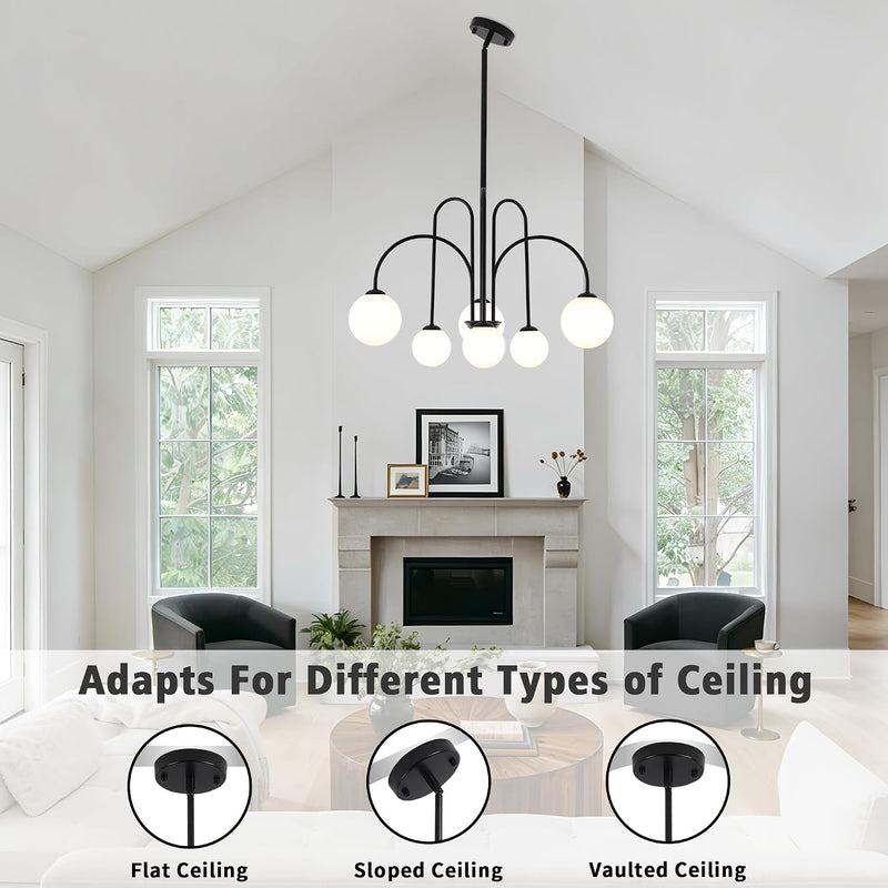 Modern Chandelier Ceiling Lights Living Room 6 Pendant