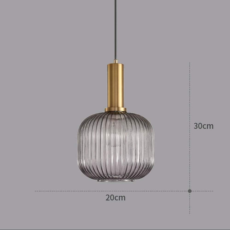 Modern Chandelier Copper Pendant Socket with Amber Glass