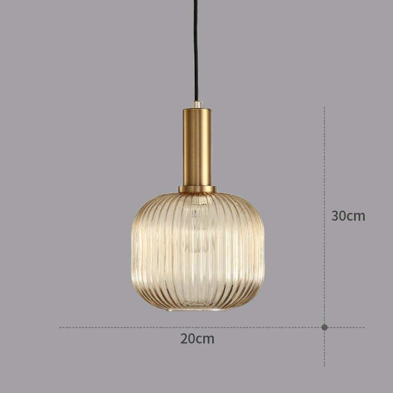 Modern Chandelier Copper Pendant Socket with Amber Glass