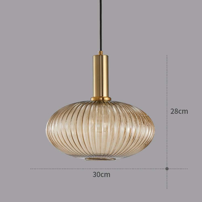 Modern Chandelier Copper Pendant Socket with Amber Glass