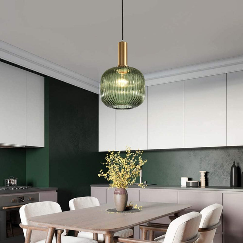 Modern Chandelier Copper Pendant Socket with Amber Glass