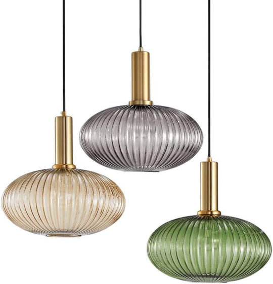 Modern Chandelier Copper Pendant Socket with Amber Glass