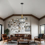 Modern Chandelier Copper Pendant Socket with Amber Glass
