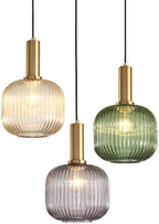 Modern Chandelier Copper Pendant Socket with Amber Glass