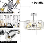 Modern Chandeliers Ceiling Light Fixture 4-Lights Round Crystal