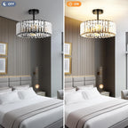 Modern Chandeliers Ceiling Light Fixture 4-Lights Round Crystal