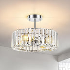 Modern Chandeliers Ceiling Light Fixture 4-Lights Round Crystal