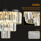 Modern Contemporary K9 Crystal Chandelier Pendant Light 3-Tier