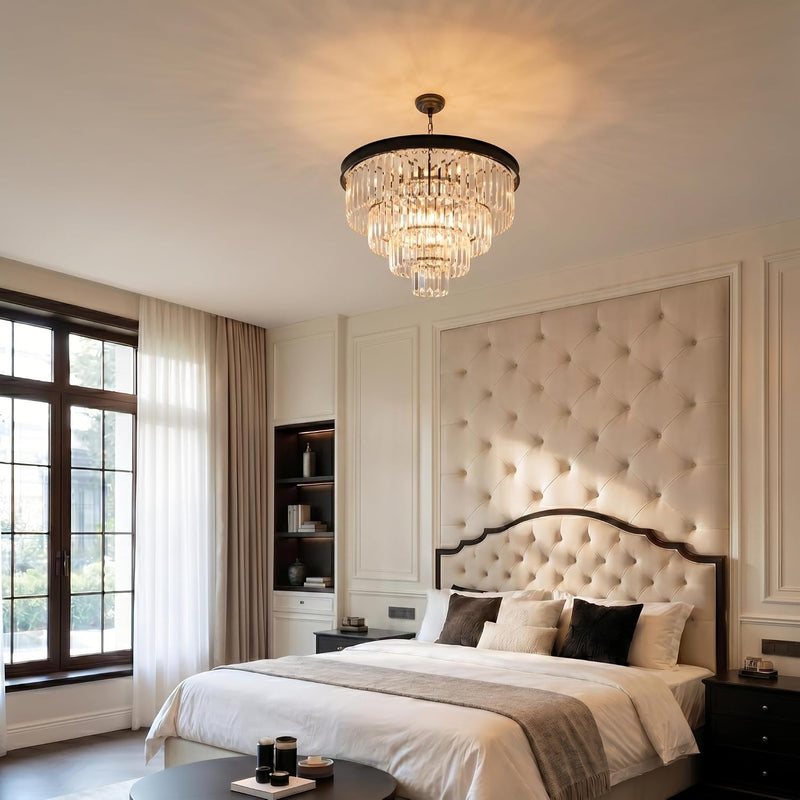 Modern Contemporary K9 Crystal Chandelier Pendant Light 3-Tier