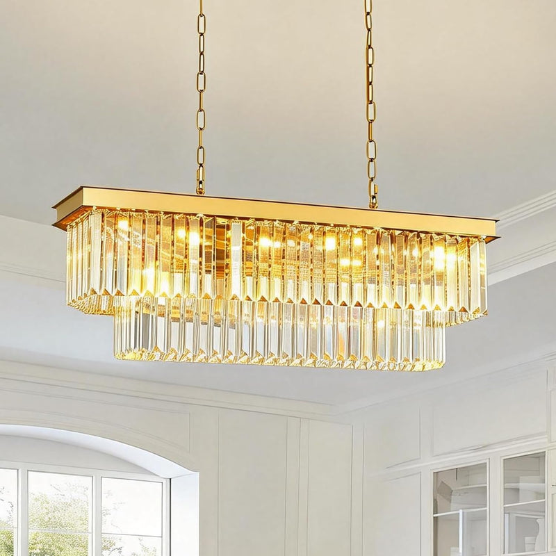 Modern Contemporary K9 Crystal Chandelier Pendant Light 3-Tier