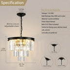 Modern Contemporary K9 Crystal Chandelier Pendant Light 3-Tier