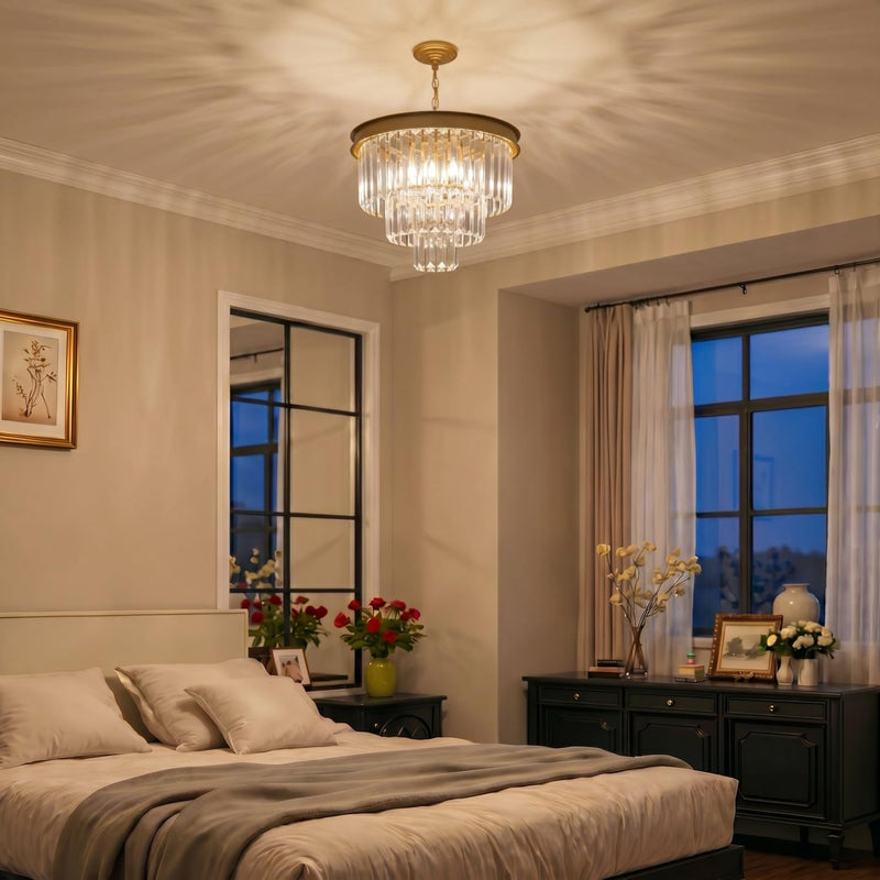 Modern Contemporary K9 Crystal Chandelier Pendant Light 3-Tier