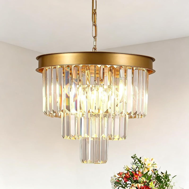 Modern Contemporary K9 Crystal Chandelier Pendant Light 3-Tier