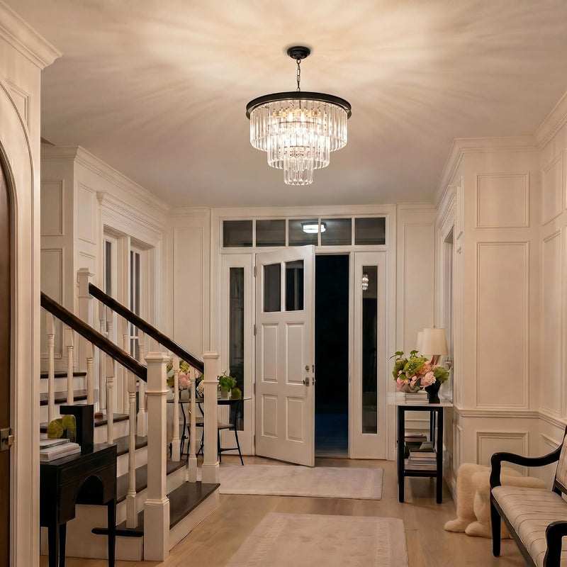 Modern Contemporary K9 Crystal Chandelier Pendant Light 3-Tier