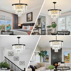 Modern Contemporary K9 Crystal Chandelier Pendant Light 3-Tier