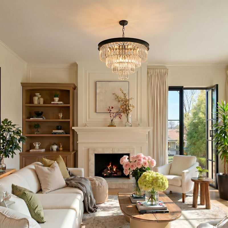 Modern Contemporary K9 Crystal Chandelier Pendant Light 3-Tier