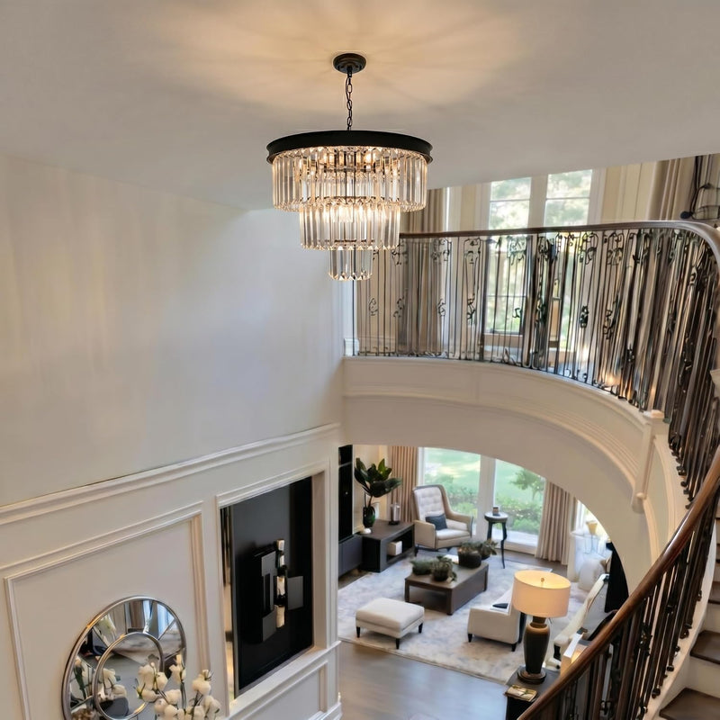Modern Contemporary K9 Crystal Chandelier Pendant Light 3-Tier