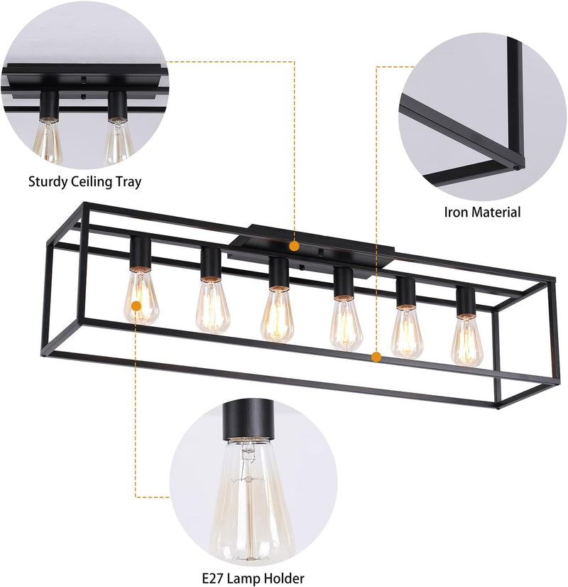 Modern Crystal Ceiling Light 6 Chandelier Lights Fixture
