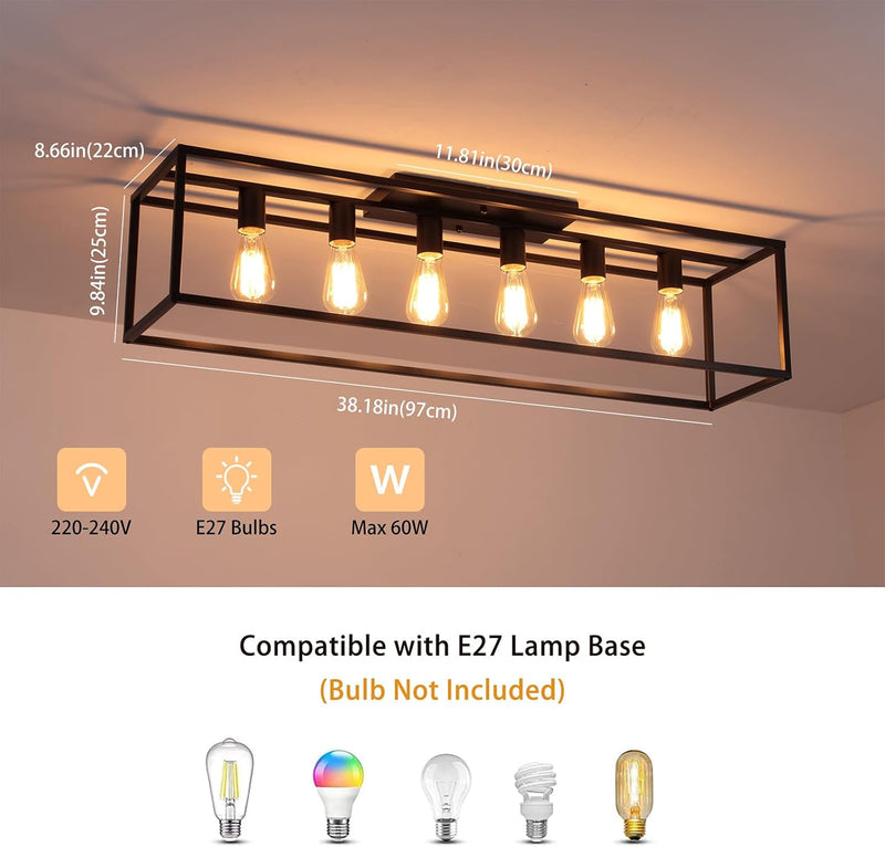 Modern Crystal Ceiling Light 6 Chandelier Lights Fixture