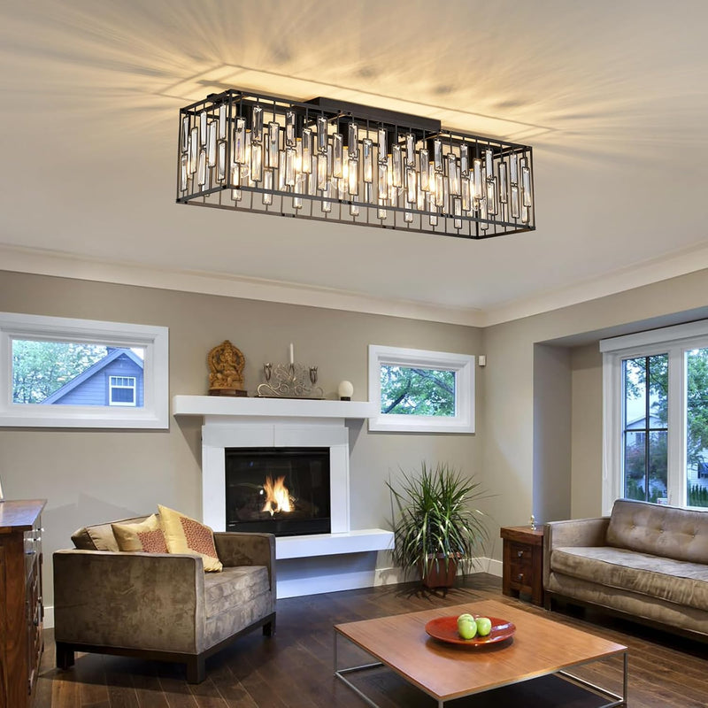 Modern Crystal Ceiling Light 6 Chandelier Lights Fixture