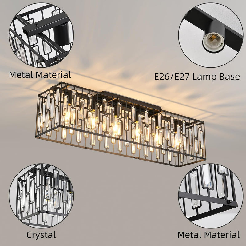Modern Crystal Ceiling Light 6 Chandelier Lights Fixture