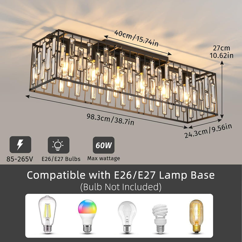 Modern Crystal Ceiling Light 6 Chandelier Lights Fixture
