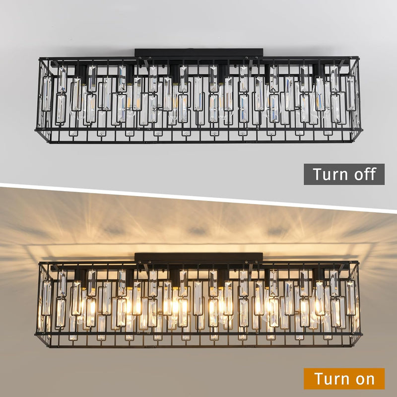 Modern Crystal Ceiling Light 6 Chandelier Lights Fixture
