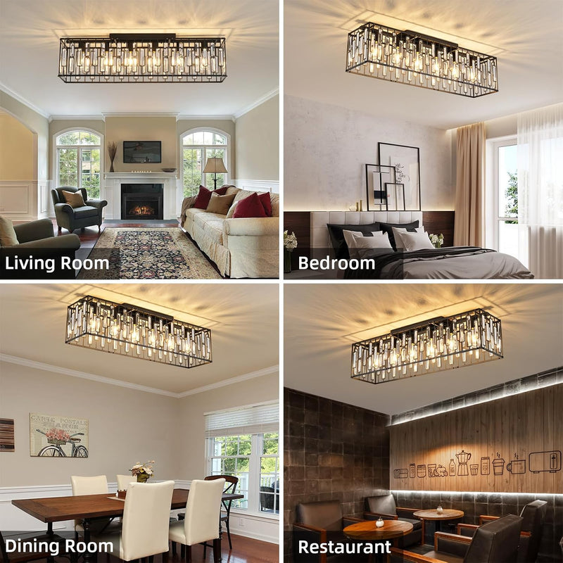 Modern Crystal Ceiling Light 6 Chandelier Lights Fixture