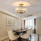 Modern Crystal Ceiling Light Semi Flush Mount Chandelier