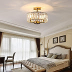 Modern Crystal Ceiling Light Semi Flush Mount Chandelier