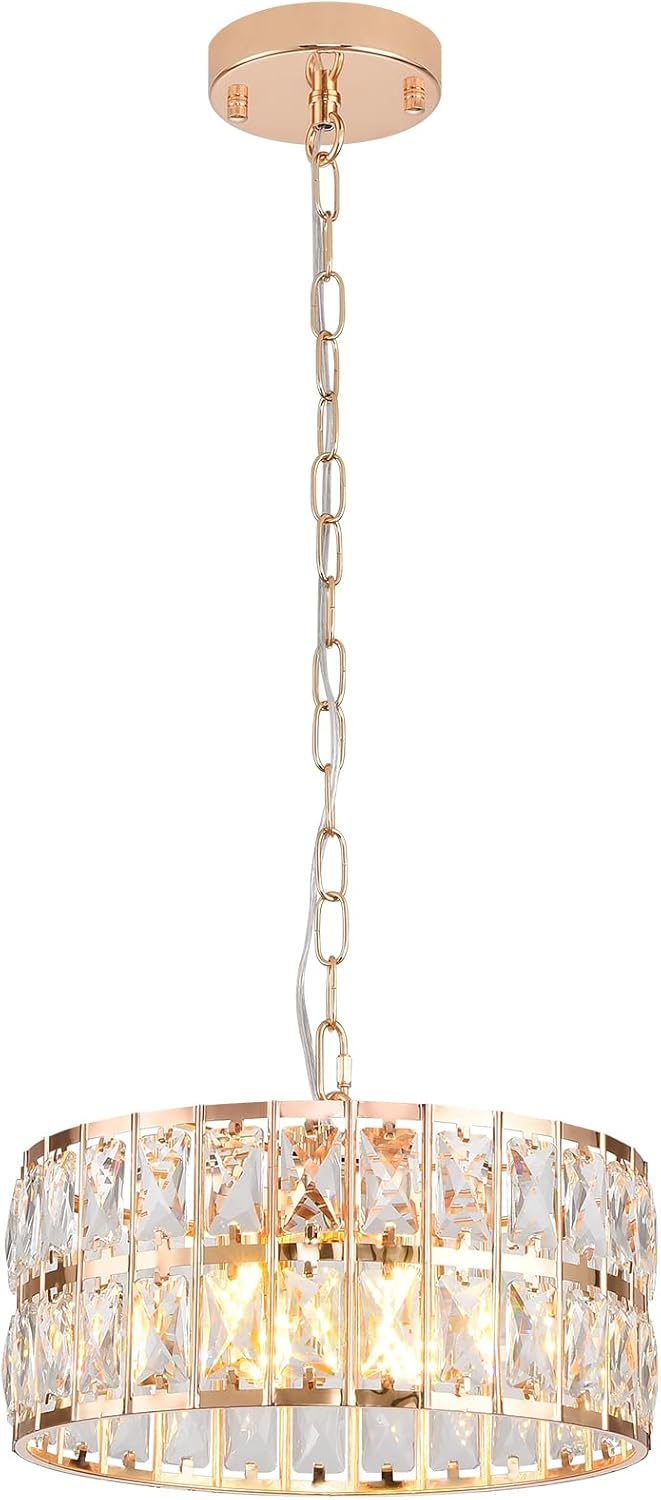Modern Crystal Ceiling Light Semi Flush Mount Chandelier