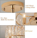 Modern Crystal Ceiling Light Semi Flush Mount Chandelier