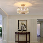 Modern Crystal Ceiling Light Semi Flush Mount Chandelier