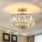 Modern Crystal Ceiling Light Semi Flush Mount Chandelier