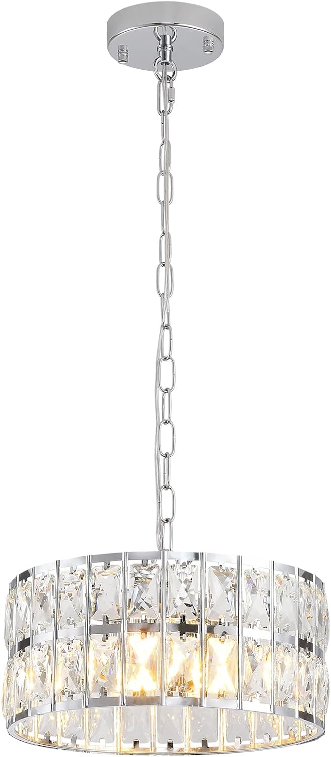 Modern Crystal Ceiling Light Semi Flush Mount Chandelier