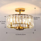 Modern Crystal Ceiling Light Semi Flush Mount Chandelier