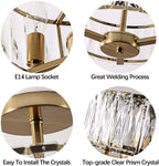 Modern Crystal Ceiling Light Semi Flush Mount Chandelier