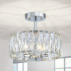 Modern Crystal Ceiling Light Semi Flush Mount Chandelier