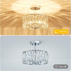Modern Crystal Ceiling Light Semi Flush Mount Chandelier