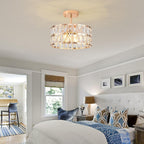 Modern Crystal Ceiling Light Semi Flush Mount Chandelier