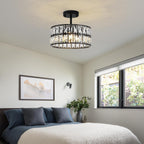 Modern Crystal Ceiling Light Semi Flush Mount Chandelier