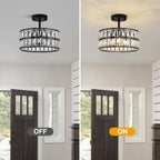 Modern Crystal Ceiling Light Semi Flush Mount Chandelier