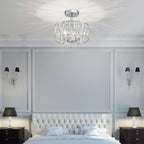 Modern Crystal Ceiling Light Semi Flush Mount Chandelier