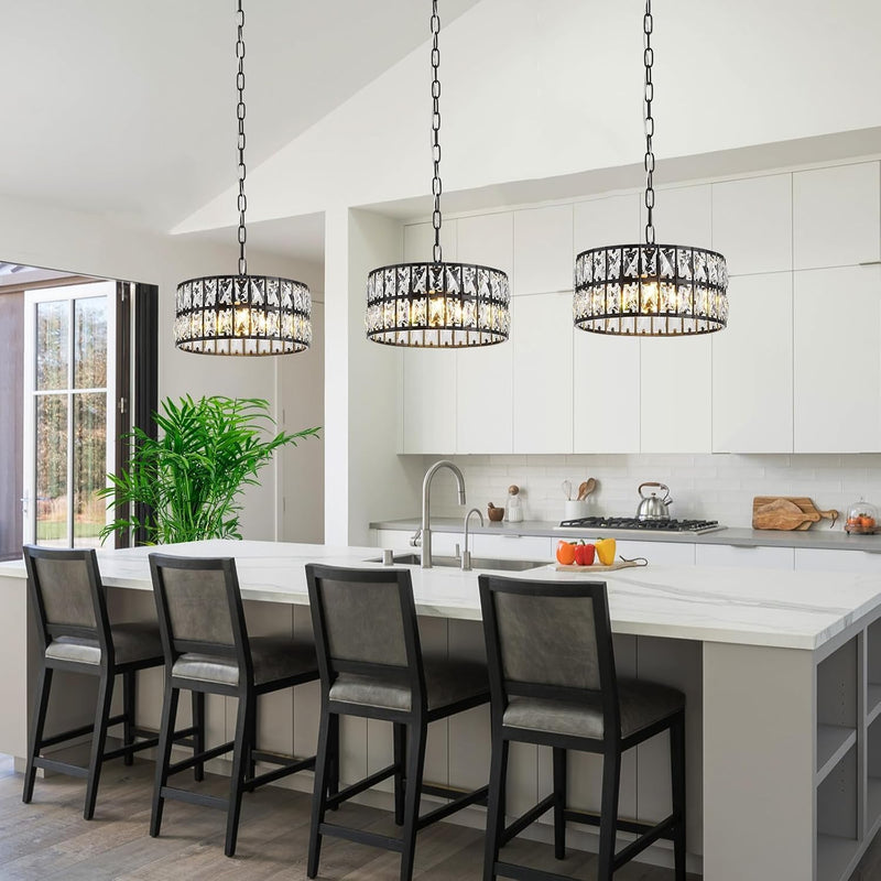 Modern Crystal Ceiling Light Semi Flush Mount Chandelier