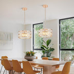 Modern Crystal Ceiling Light Semi Flush Mount Chandelier