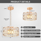 Modern Crystal Ceiling Light Semi Flush Mount Chandelier